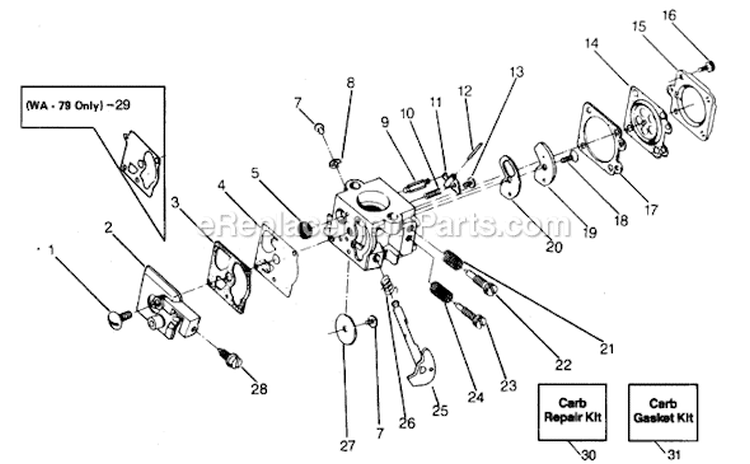 Page A Diagram and Parts List for XR-80  Weed Eater Trimmer